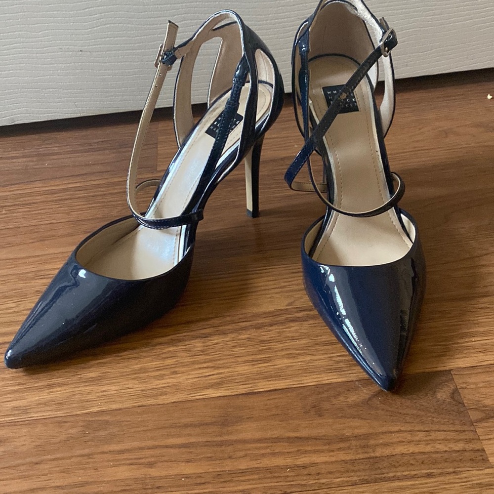 COPY - White house black market patent leather navy blue shoes